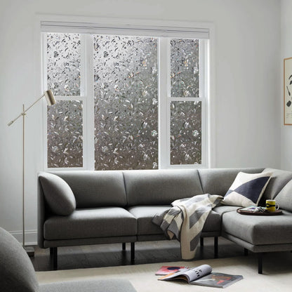 LEMON CLOUD Rainbow Static Cling Window Film, Privacy Window Film, Anti-UV Sun Protection Film for Living Room, Grayblack Tulip - 90x400cm