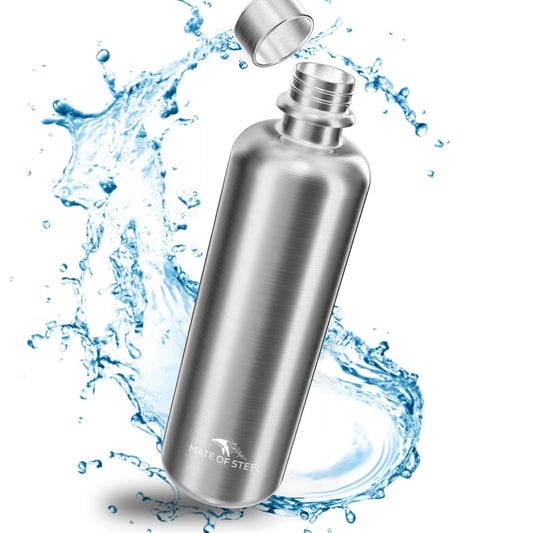 MATE OF STEEL® 100% plastic-free 750ml stainless steel bottle for Sodastream Terra, Fizzi & Art - Dishwasher safe stainless steel drinking bottle for soda streaming - Soda maker metal bottles.