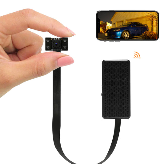 Mini camera with WiFi, 2600mAh battery, 4K Ultra HD, small indoor surveillance camera with app, live WiFi monitoring IP camera for mobile, with motion detector, night vision, battery, alarm zone, MW5 Pro.