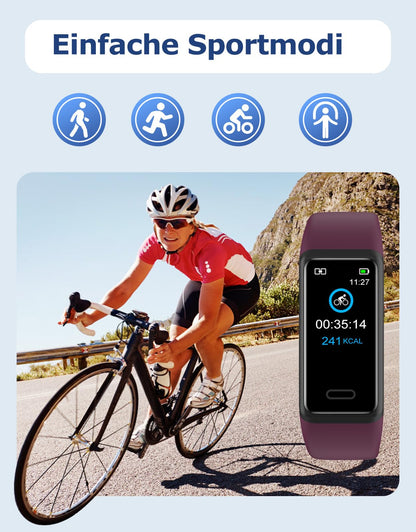 Cloudpoem Fitness Tracker, fitness watch for men and women with heart rate monitor, step counter, calorie counter, sleep monitor, SNS SMS call notification, sports watch IP68 waterproof for iOS Android phone.