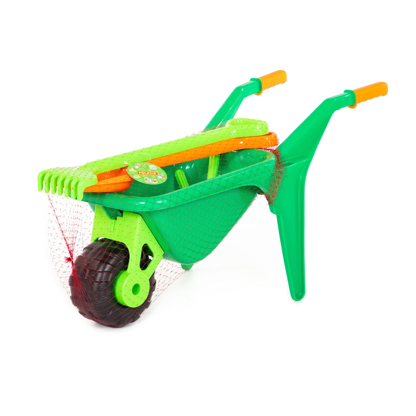 Cavallino wheelbarrow garden set with shovel rake watering can scissors