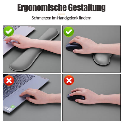 Sevenpers Desk Pad, 80x40cm Mouse Pad with Wrist Rest, 3 in 1 Desk Mat with Ergonomic Wrist Support made of Memory Foam, Desk Protection Pad for Office, Home (Dark Gray)