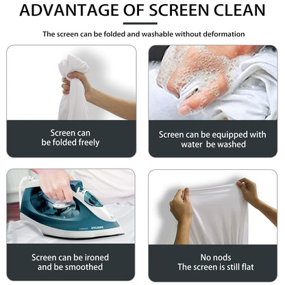 Projection screen with stand 80 inch HD 4K outdoor indoor projector screen Quick folding portable movie screen 16:9 Full set bag for home theater, camping, and leisure events.
