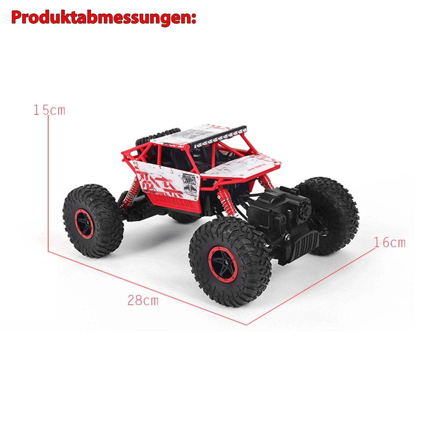 Remote Control Car 4WD 1:18, Electric Off-road Vehicle for Kids and Adults, Monster Truck Rock Crawler SUV, All-wheel Drive Stunt Car Toy with Remote Control for any terrain.