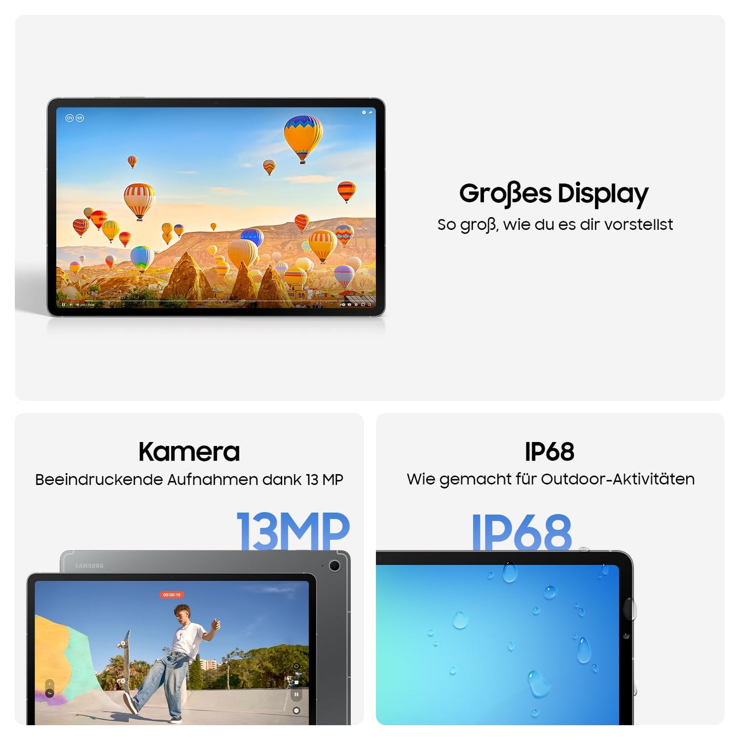 Samsung Galaxy S10 FE AI-Tablet, Android tablet, 256GB storage, 12GB RAM, 10.9" display, includes S Pen, Wi-Fi, long battery life, gray, 36-month manufacturer warranty [Amazon exclusive].