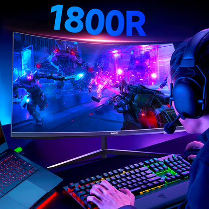 Gawfolk Gaming Monitor 32 Inch Curved, 240Hz PC Screen Full HD 1080P, Frameless 1800R Curved Computer Monitor supports VESA