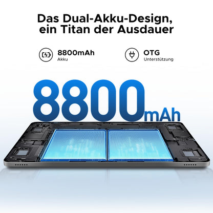 DOOGEE T36 Tablet 12-inch Android 15, 32GB+256GB/2TB TF T620 Octa-Core, 2.4K 90Hz display, 8800mAh, Gaming Tablet with SIM card slot, 4G LTE, Bluetooth 5.0+5G WiFi, Metal body - Black