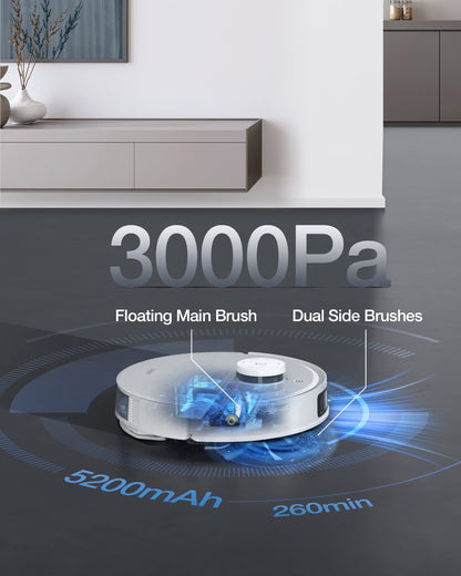 ECOVACS DEEBOT T10+ vacuum and mop robot with 3.2L dustbin (3000Pa, AIVI obstacle avoidance, OZMOPro oscillating mopping, Video-Manager with real-time video chat, YIKO voice assistant, 3D map)