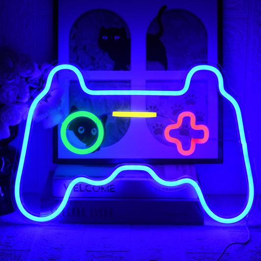 UExnkj-Y Gamepad Neon Sign LED Neon Gamepad Sign Game Room Light Party Bar Wall Sign