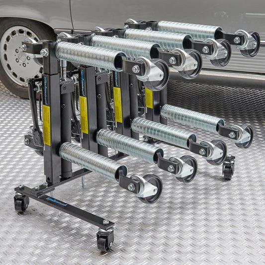 Datona storage trolley for hydraulic jacks