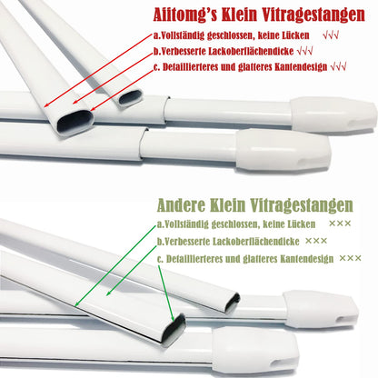4 pieces of extendible curtain rods for curtains, windows, kitchen, DIY projects. Adjustable length from 40-70cm in white color.