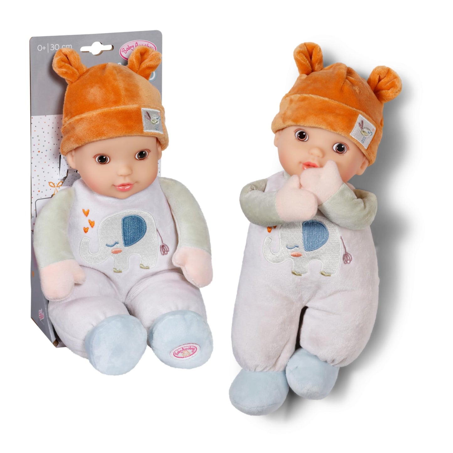 Baby Annabell for Babies Sweetie Sand 30cm, soft 30cm fabric doll with integrated rattle, suitable for newborns, 710722 by Zapf Creation.