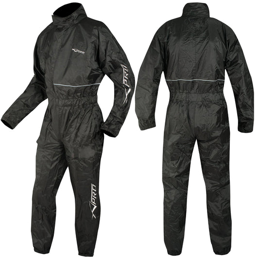 A-Pro Rain Protection Waterproof Rain Pants Rain Jacket Scooter Quad Rain Suit Black S