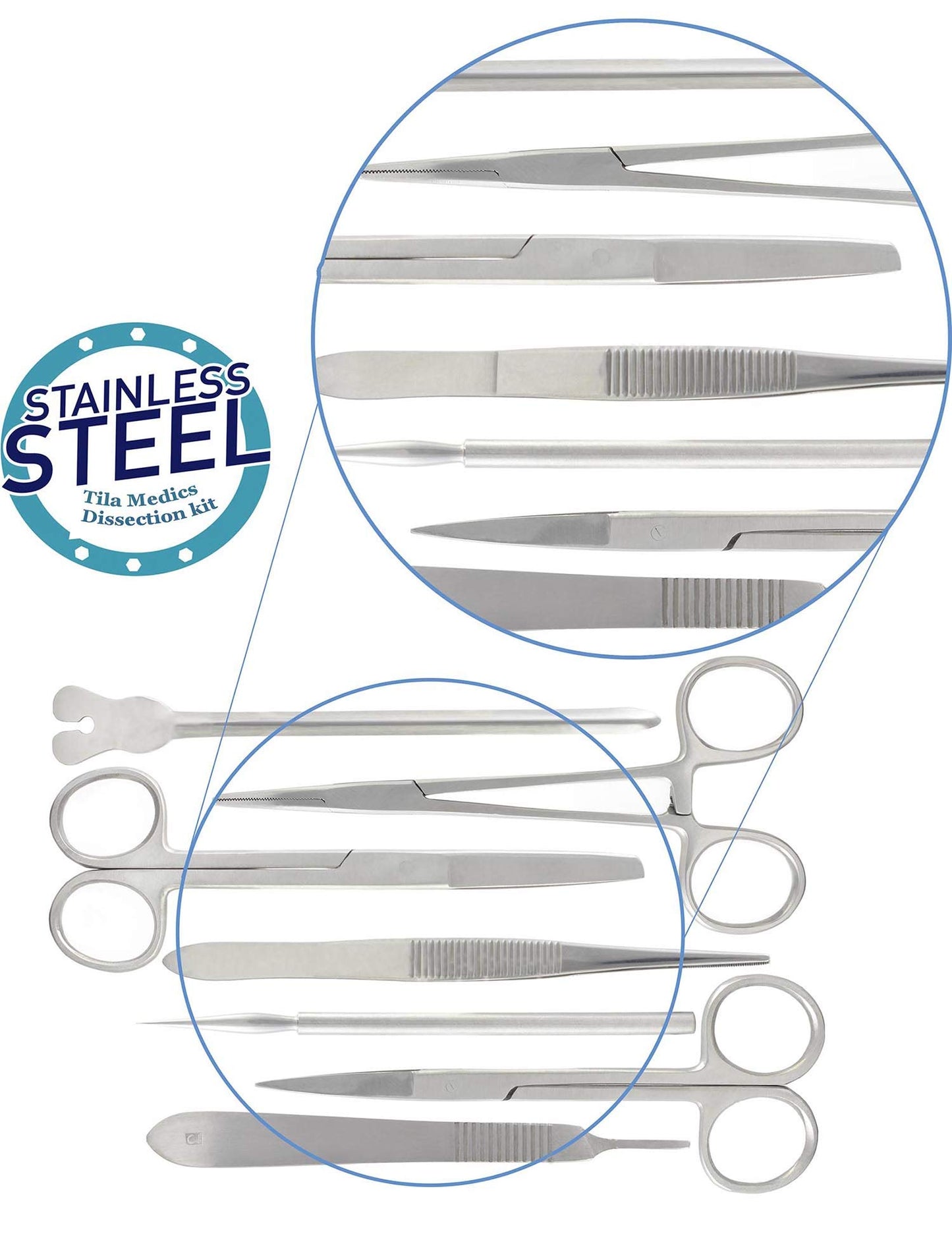 Dissection kit 22 pieces Dissecting tools for medical biology & veterinary students Anatomy lab Botany Animal frog etc Premium stainless steel.