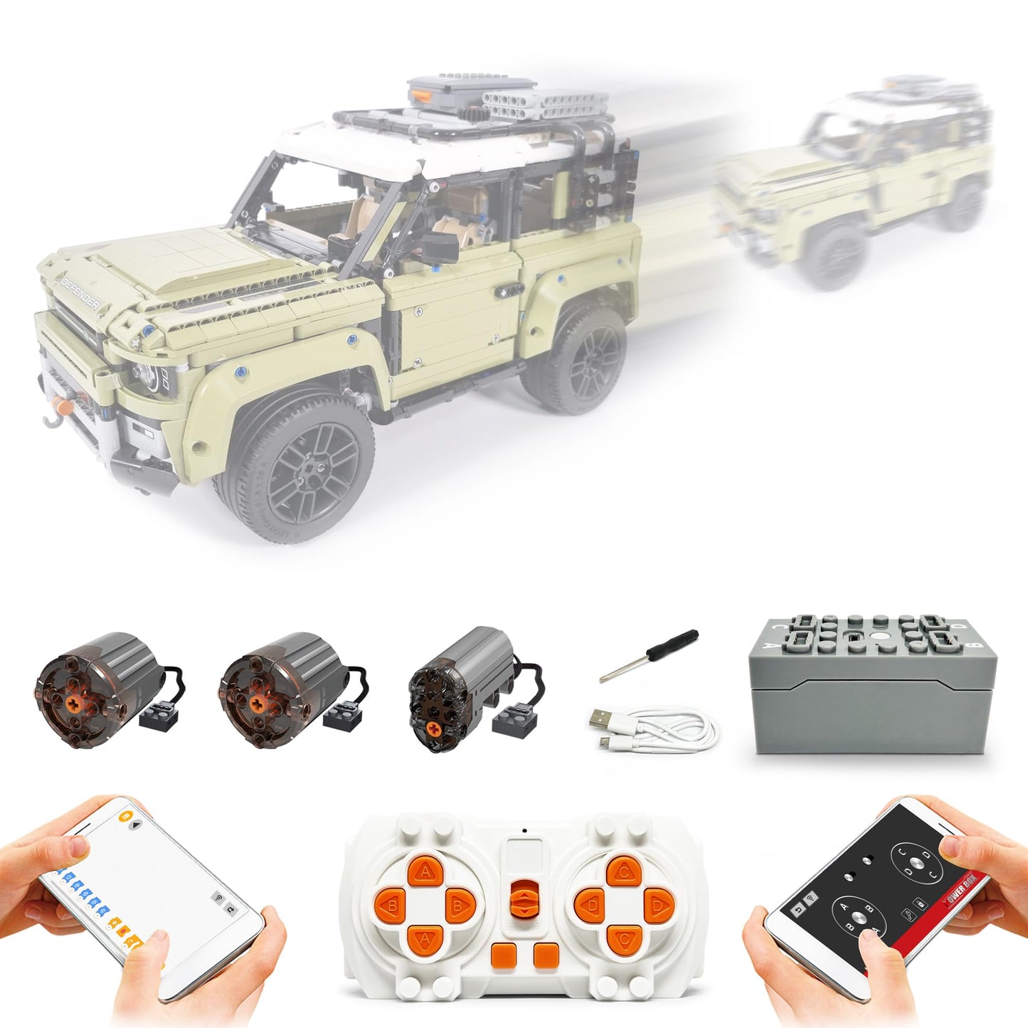 Technology Power Motors Kit for Lego 42110 Land Rover Defender (Model Not Included)