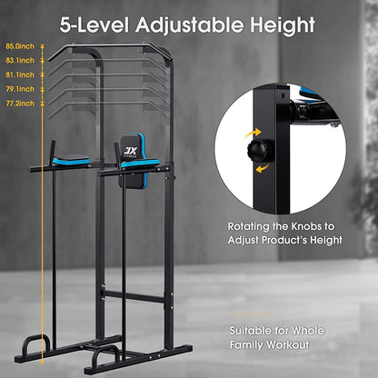 JX FITNESS Power Tower Multifunctional Dip Station Fitness Training Equipment for Pull-up Bar, Push-ups, Abdominal Training