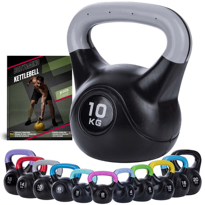 Body & Mind® Kettlebell Dumbbell 2-20 kg - Workout Weight Dumbbell for Strength Training - Professional Fitness Swing Dumbbell made of plastic (f - 10 kg)