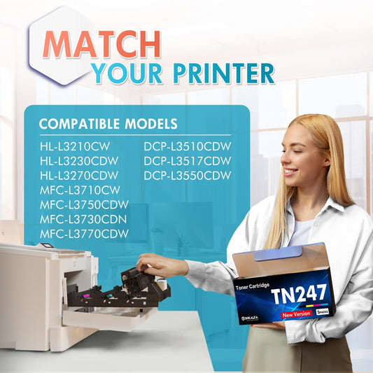 TN-243CMYK MFC L3750CDW TN247 Toner: 5-pack MFC-L3770CDW Compatible for Brother DCP-L3550CDW MFC-L3750CDW TN243CMYK TN 243CMYK HL-L3210CW DCP-L3510CDW HL-L3230CDW MFC-L3710CW TN-243 TN-243BK TN243