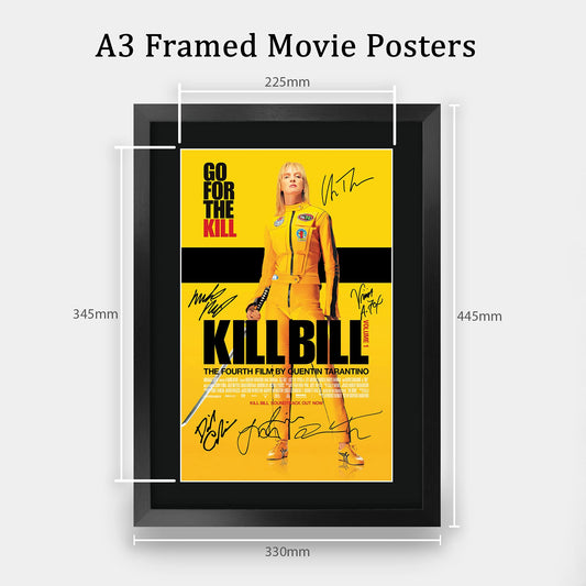 HWC Trading Kill Bill Vol 1 Gift Ducked Signed Autograph Photo for Fans of Film Memorabilia - A3 Framed