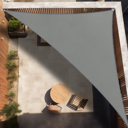 IOAOI triangular sun shade 3 x 4 x 5m, waterproof sun protection sun shade right triangle, 95% UV protection, including fastening ropes for balcony terrace garden (color: grey)