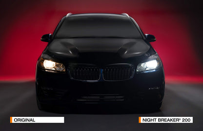 Osram NIGHT BREAKER 200, H4, +200% light, halogen lamp for headlights, 64193NB200-HCB, 12V car, twin pack (2 lamps)