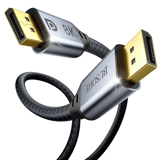 8K DisplayPort Cable 1.4 4M, 8K DP 1.4 cable (8K@60Hz, 4K@144Hz, 2K@240Hz) supports 32.4Gbps, HDR, FreeSync, G-Sync, DP to DP cable compatible for laptop, PC, TV, gaming monitor.