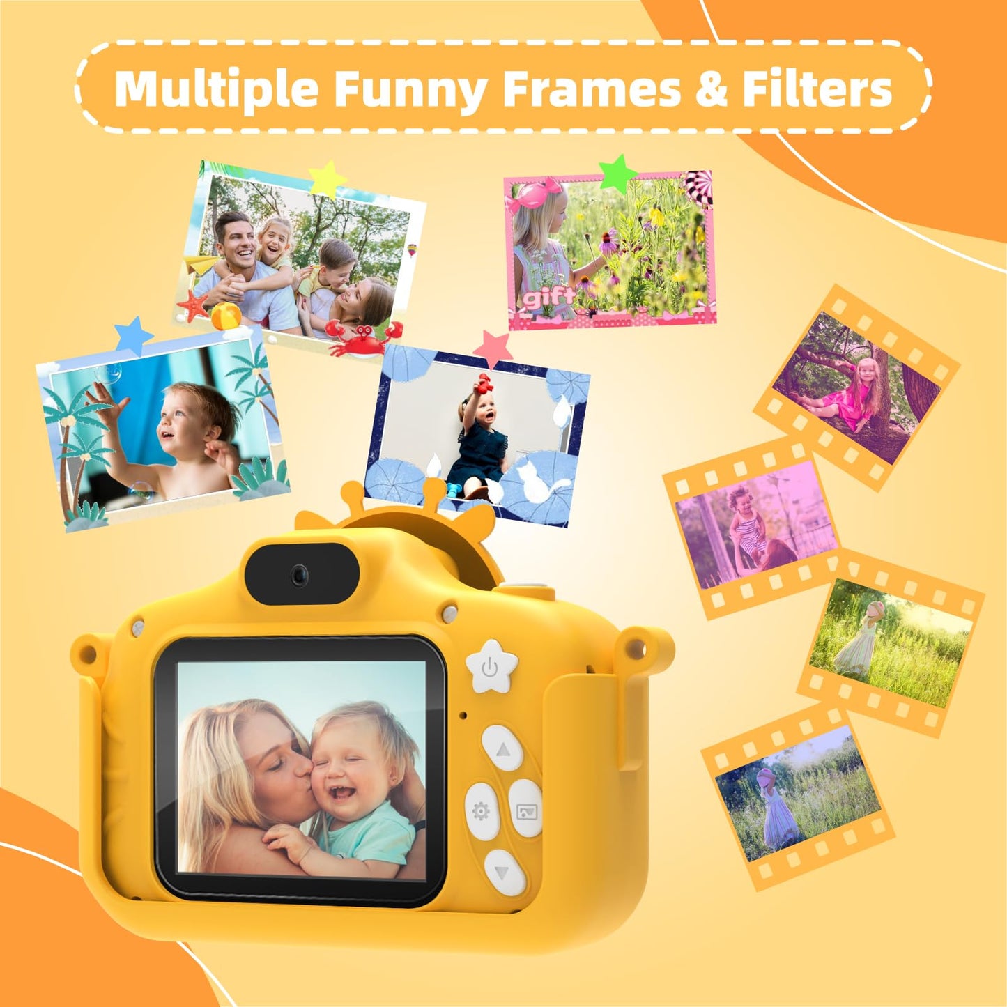 TIATUA Kids Camera, 1080P Camera for Kids with 2.0" Screen & 32GB Card, Selfie Digital Camera & Camcorder for Kids, Christmas Birthday Gifts, Toy for 3-12 Year Old Girls Boys
