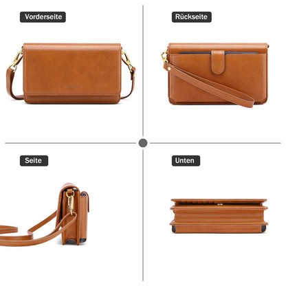 Nuoku crossbody bag for women, with wallet and functional compartments.