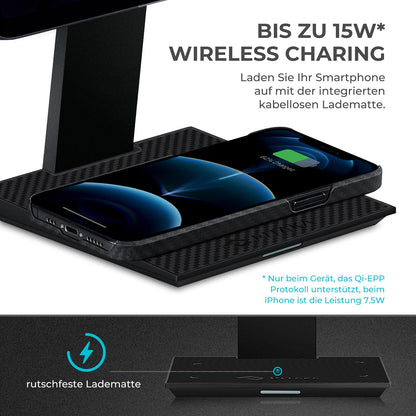 Pitaka Magnetic Tablet Stand - Adjustable holder with 15W wireless charging for iPad Pro and all tablets [MagEZ Stand] - Premium holder compatible with MagEZ Case 2 - Black