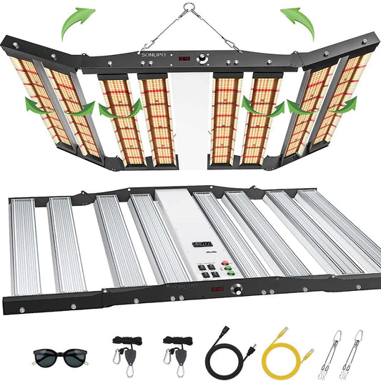 JideTech SPC6500 Plant Lamp LED Full Spectrum Grow Light 650W, 1.8x1.8m Coverage, with 2928 Samsung Diodes, Growth Lights for Plants, LED Grow Light for Indoor Plants, Vegetables, Seedlings, and Flowers.