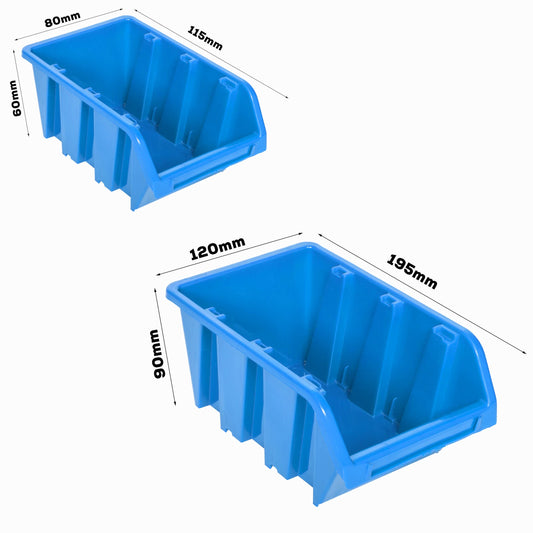 Storage system wall shelf 1155 x 780 mm | 91 pcs. box | Stackable bins pour shelf visibility storage boxes | Extra strong wall panels | Expandable shelf | Workshop shelf storage rack workshop wall shelf plug-in shelf