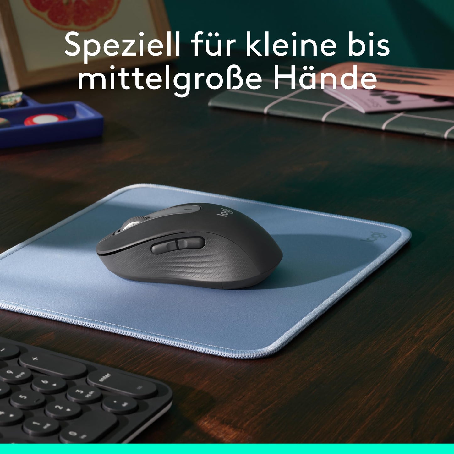 Logitech Signature M650 Wireless Mouse - for small to medium hands, 2-year battery life, silent clicks, customizable side buttons, Bluetooth, multi-device compatibility - Graphite