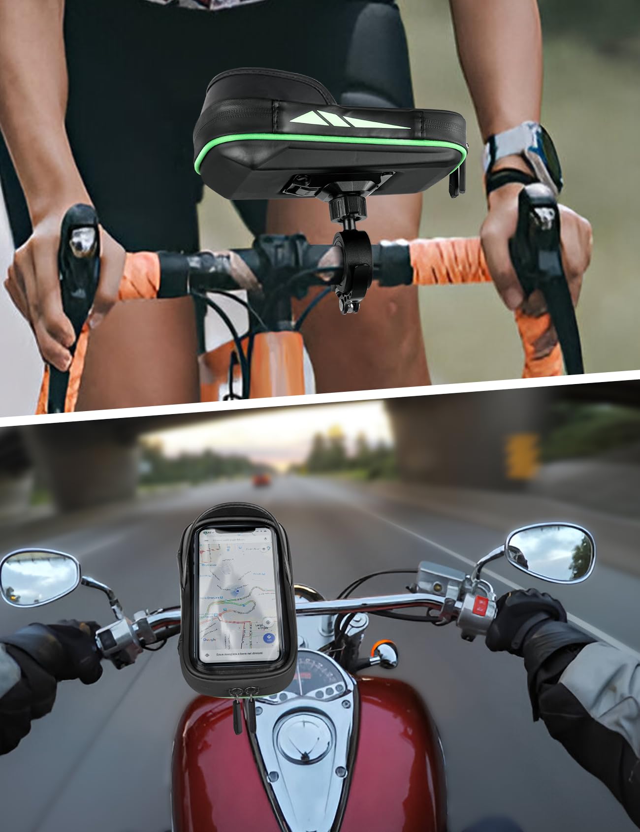 Vitalismo Waterproof Phone Mount Bike Handlebar Bag 360° Rotatable Motorcycle Phone Holder for 4.7-7 Inch Smartphone with Rain Cover Phone Mount Handlebar Bag Bicycle Bag Phone Case