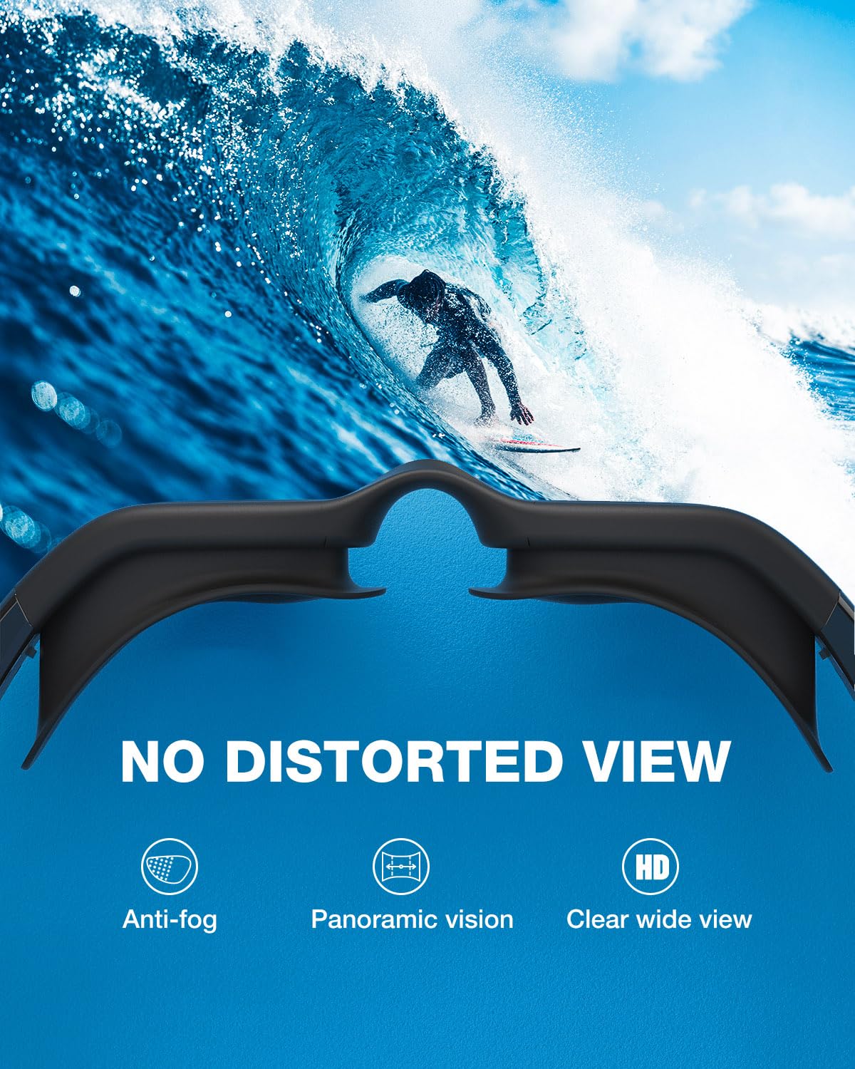 ZIONOR Polarized Swim Goggles for Men and Women [UPGRADE], G1 Swim Goggles with Mirror/Smoke Lens UV Protection Anti Fog Adjustable Strap Comfort Pro Swim Goggles for Adults Teens.