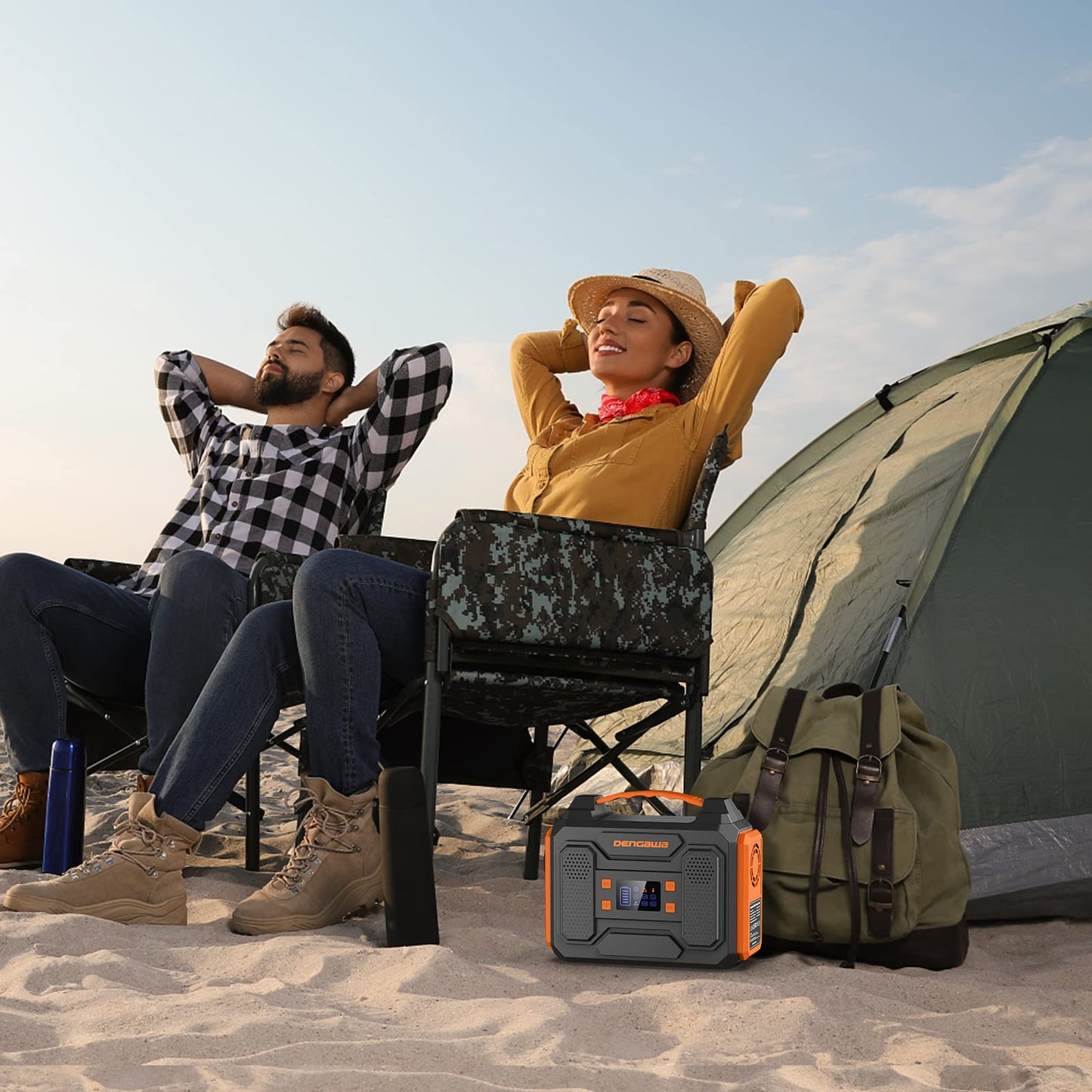 DENGAWA Portable Power Station 250Wh, 230V/250W Solar Generators Battery with AC/DC/USB, Power Station Solar for Camping, Outdoors, Travel, and Emergencies.