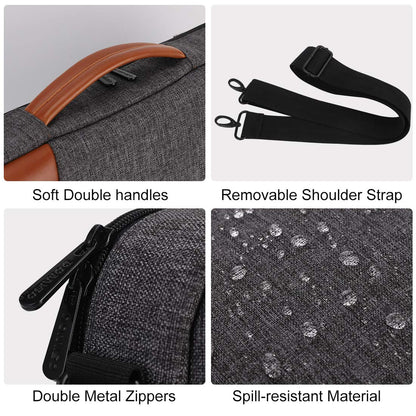 DOMISO Laptop Briefcase 15.6 Inch Business Backpack Travel Backpack College Computer Bag Slim Waterproof Shoulder Bag Shoulder Bag with Strap Laptop Handbag for Men/Women, Gray