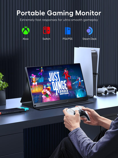 UPERFECT 18.5 inch 120Hz Portable Gaming Monitor IPS Full HD 1920 * 1080 Eye Care Matte Screen with USB C Mini HDMI for PC Laptop Mobile PS4/5 Xbox, Metal Housing, VESA Compatible
