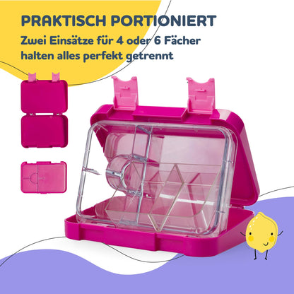 smack treat Junior lunch box for children with compartments | BPA free children's lunch box | Bento box for children | bread box | snack box | perfect for school, kindergarten & on the go (purple)