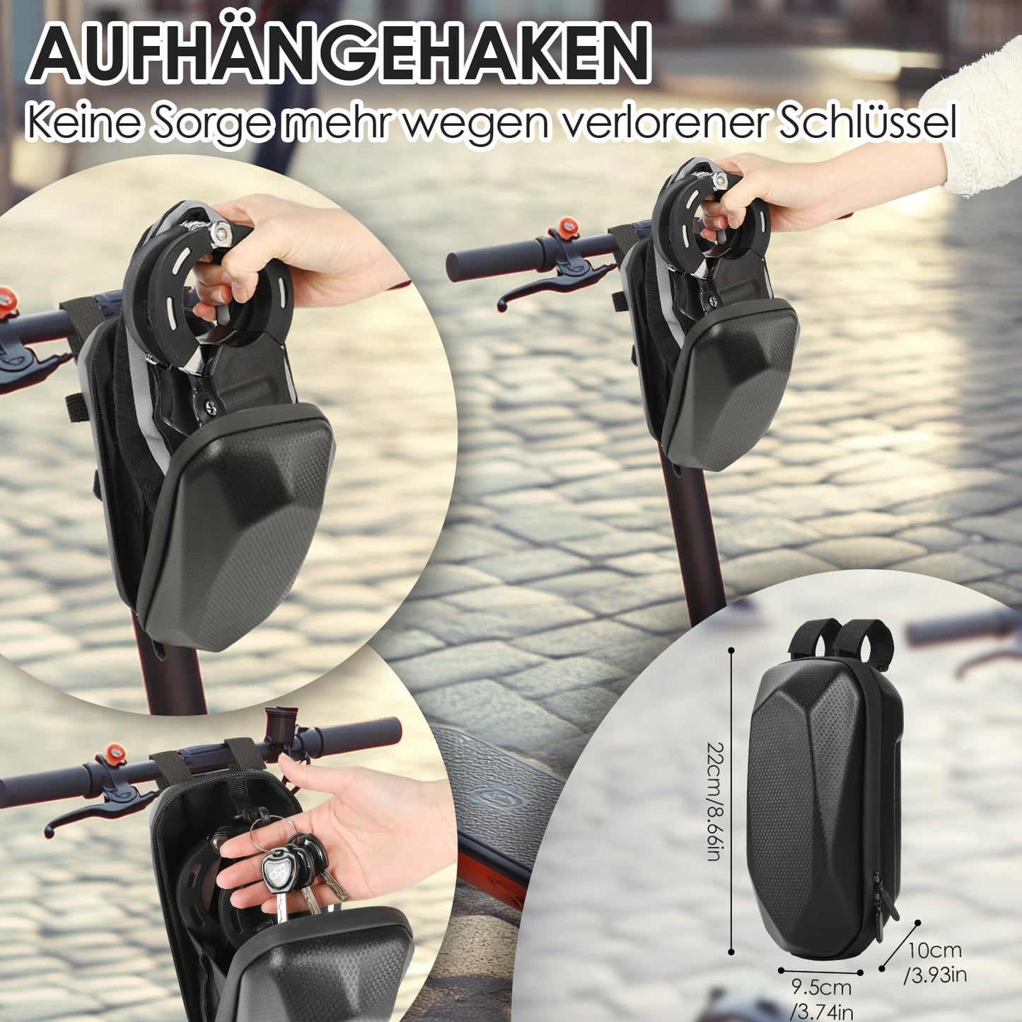 The Shine E-Scooter lock is a bicycle lock, handcuff lock with silicone protection against scratches. Electric scooter lock with storage bag for scooters, strollers.