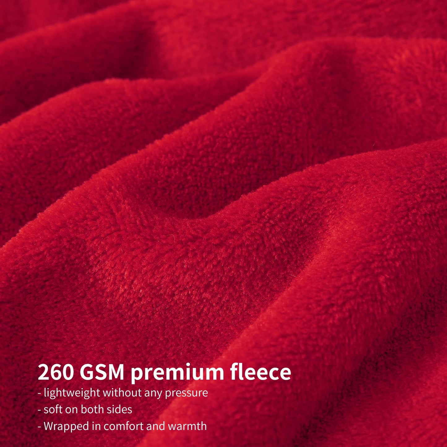 Aisbo cuddly blanket fluffy red throw - fleece blanket 220x240 cm XXL large warm couch throw, cuddly living room blanket soft as sofa throw blanket for winter bed.