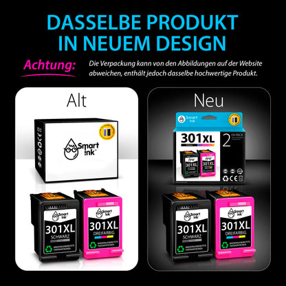 Smart Ink Remanufactured Printer Cartridges as a replacement for HP 301XL 301 XL (2 multipack black & colored) for DeskJet 1000 1050 2050 2050A 2050 1510 3055a HP Envy 4500 4504 5530 Officejet 2620 2622