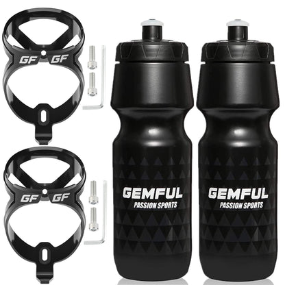 GEMFUL Drink holder for bike with 750ml BPA-free water bottle for MTB Racing Bike 4 pieces