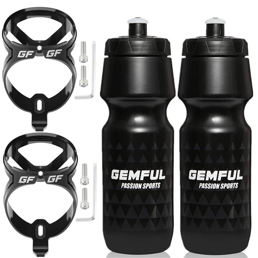 GEMFUL Drink holder for bike with 750ml BPA-free water bottle for MTB Racing Bike 4 pieces
