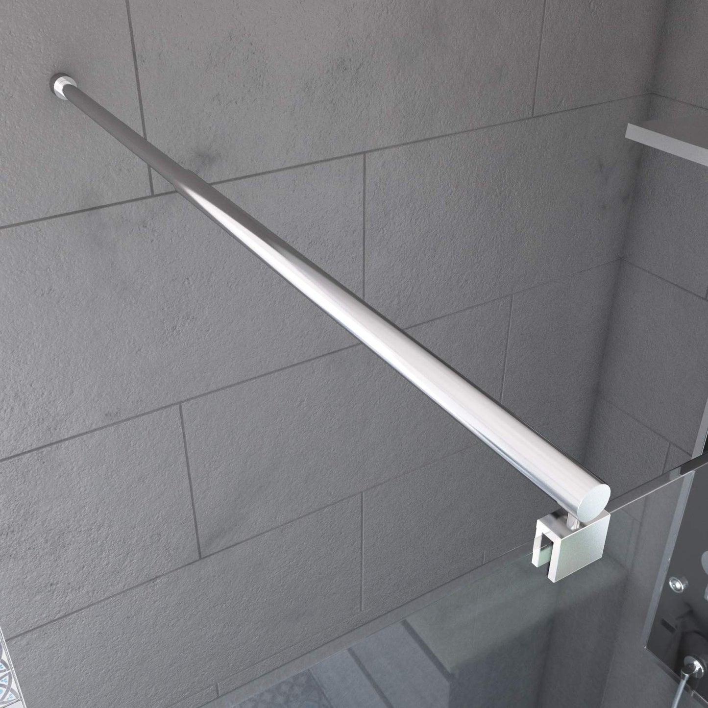 AURLANE mounting rod, extendable for walk-in shower, extendable from 70 to 100 cm, wall mounting