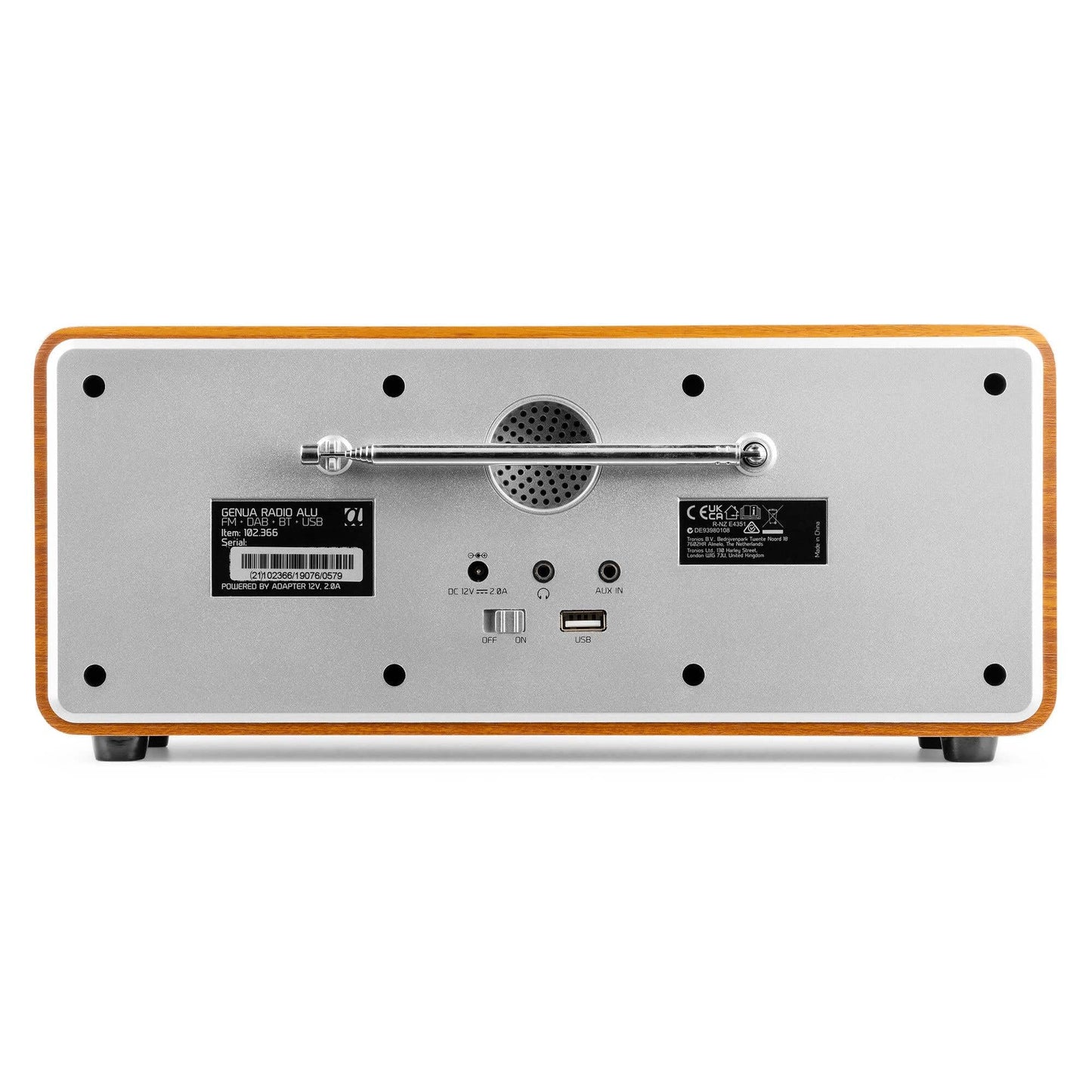 Audizio Genoa DAB radio with Bluetooth - stereo DAB Plus radio with remote control, 60 memory slots, auto scan, line-out, USB, ideal for home and on the go, easy operation - silver.