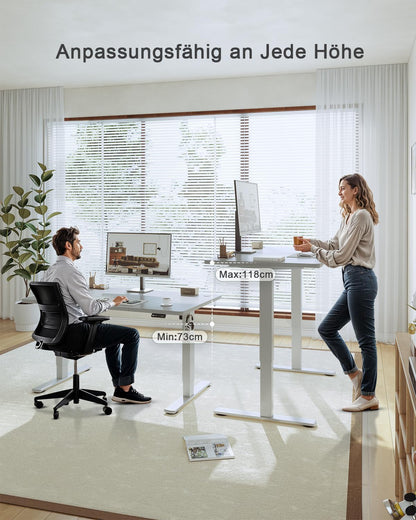 JUMMICO Height Adjustable Desk with USB Charging Port 200 x 80 cm, Electric Height Adjustable Desk, Standing-Sitting Table Standing Desk Adjustable Computer Table, Standing Desk, Gray