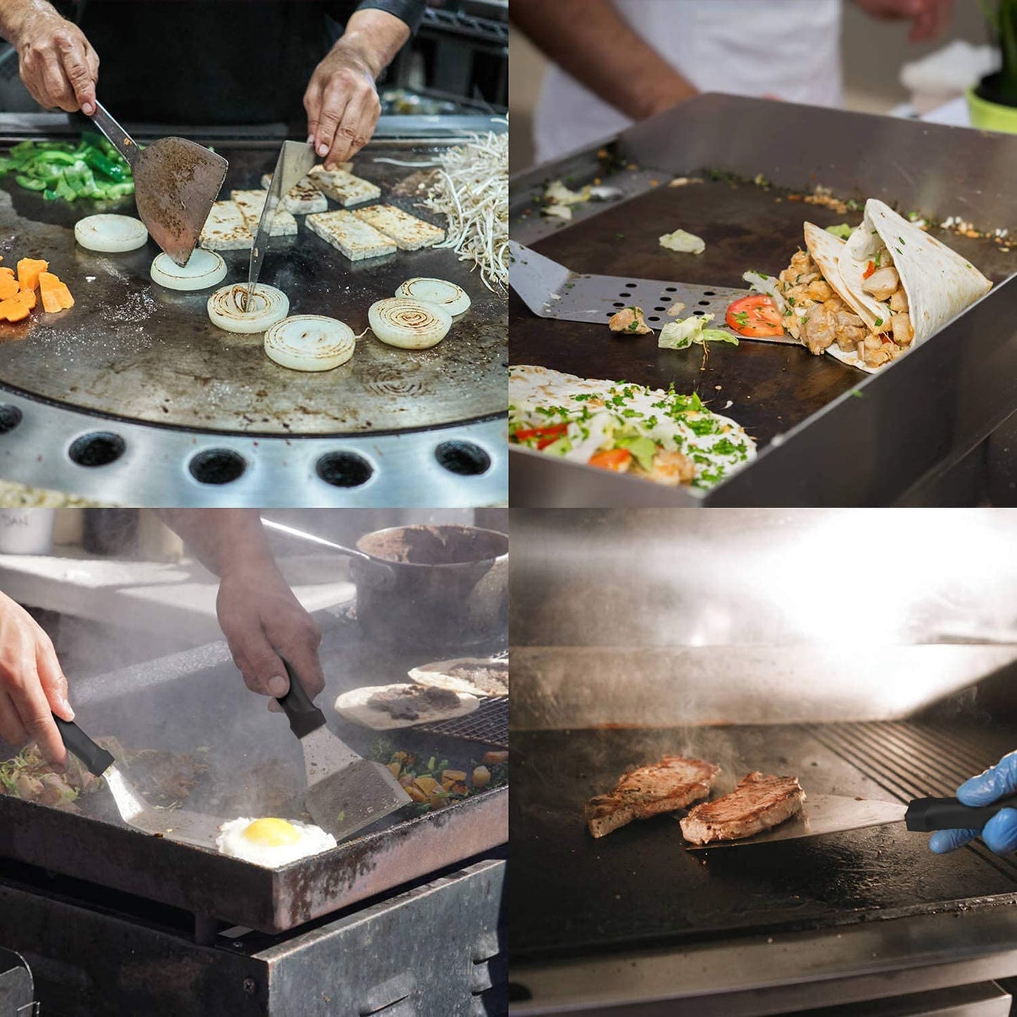 12pcs grilling spatula set, AMZMUKAUP grill turner BBQ tool kit stainless steel with carrying bag, perfect for outdoor grilling, Father's Day, birthday, Christmas, teppanyaki, and camping.