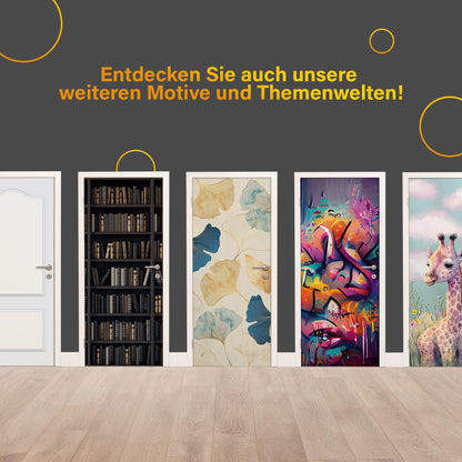 Finest Folia door film 90x200 cm door wallpaper door poster film for door living room children's room kitchen door sticker bathroom sticker self-adhesive TF02 (07 dandelion)