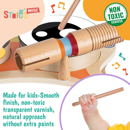 Stoie's Baby Drum Set for kids aged 1-6 years old - Montessori musical instruments
