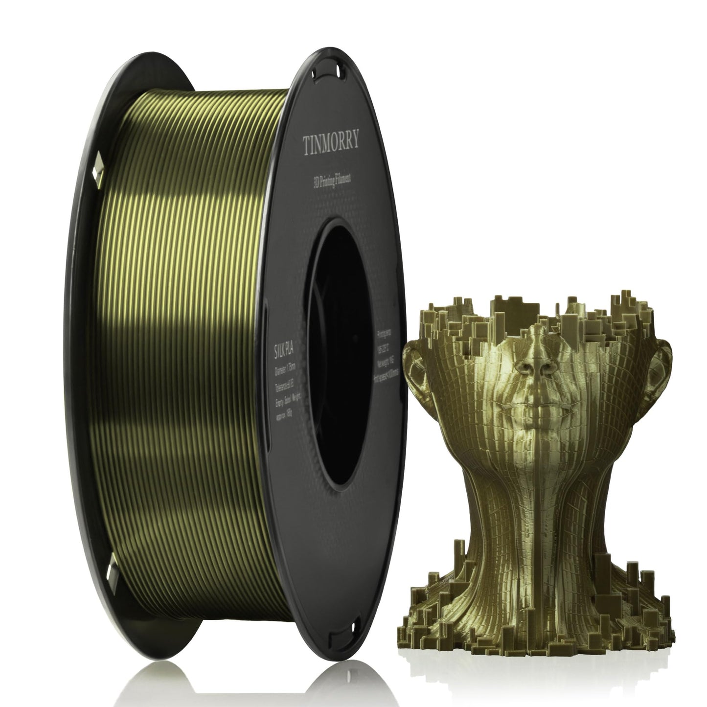 Silk PLA Filament 1.75mm, TINMORRY 3D Printer Filament, 1 kg, 1 Spool, Silk Bronze